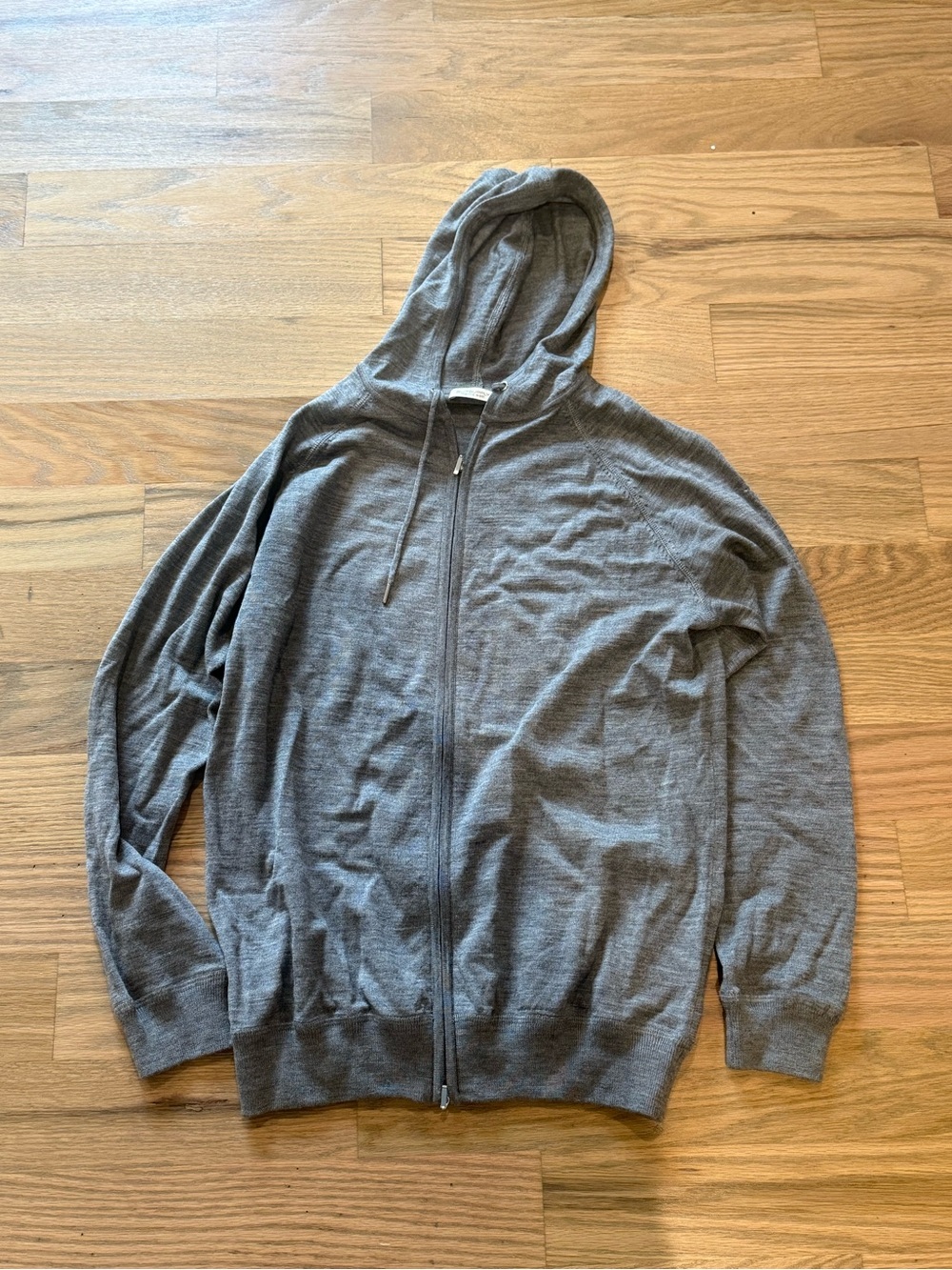 Suitsupply Gray Zip-Up Hooded Sweater